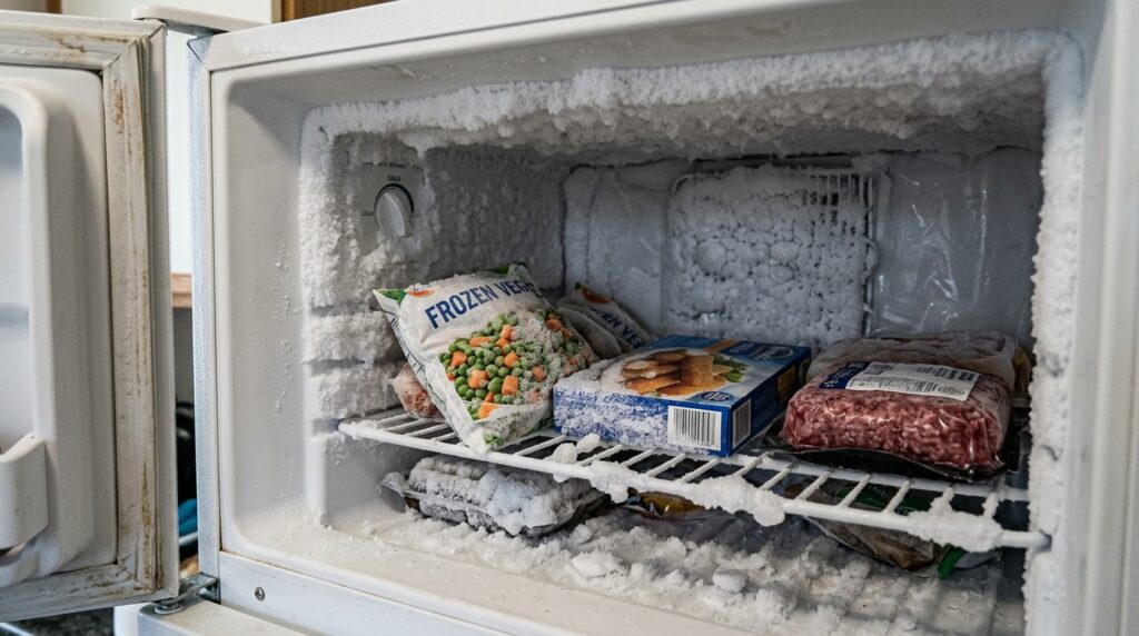 Frost buildup inside freezer