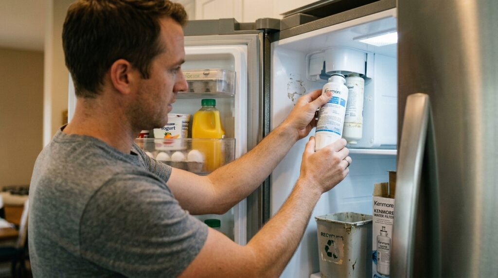 Refrigerator water filter replacement